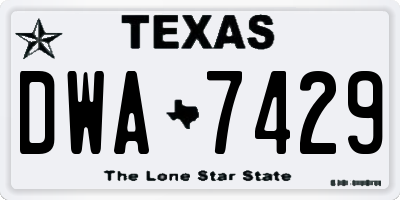 TX license plate DWA7429