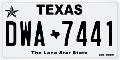 TX license plate DWA7441