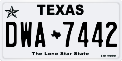 TX license plate DWA7442