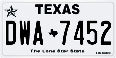 TX license plate DWA7452