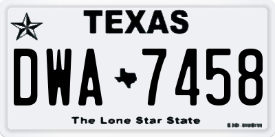 TX license plate DWA7458