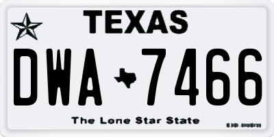 TX license plate DWA7466