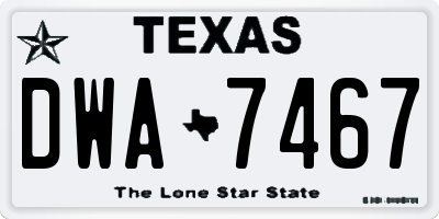 TX license plate DWA7467