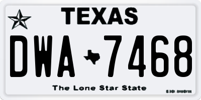 TX license plate DWA7468