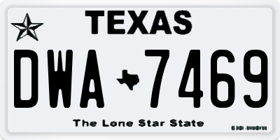 TX license plate DWA7469
