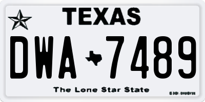 TX license plate DWA7489