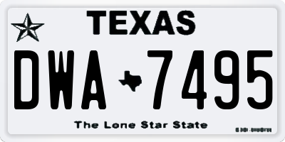 TX license plate DWA7495