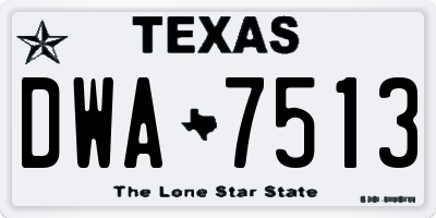 TX license plate DWA7513