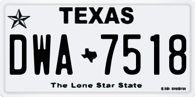 TX license plate DWA7518