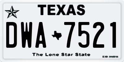 TX license plate DWA7521