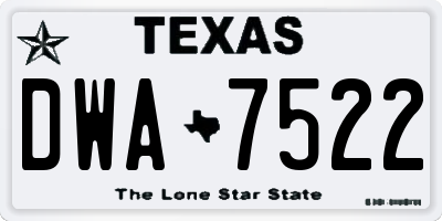 TX license plate DWA7522