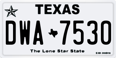 TX license plate DWA7530