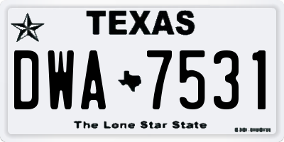 TX license plate DWA7531