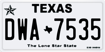 TX license plate DWA7535