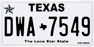 TX license plate DWA7549