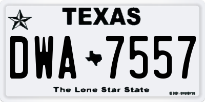 TX license plate DWA7557