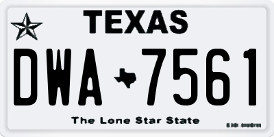 TX license plate DWA7561