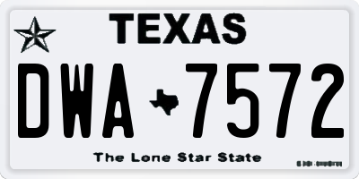 TX license plate DWA7572