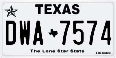 TX license plate DWA7574