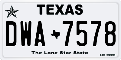 TX license plate DWA7578