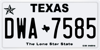 TX license plate DWA7585