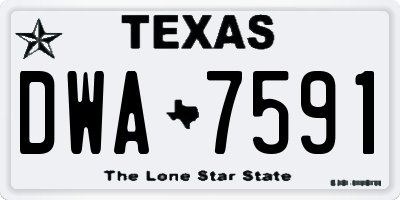 TX license plate DWA7591