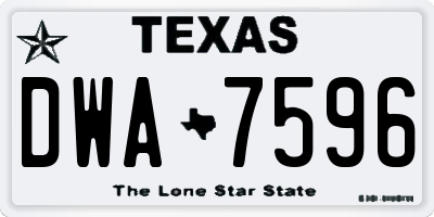 TX license plate DWA7596