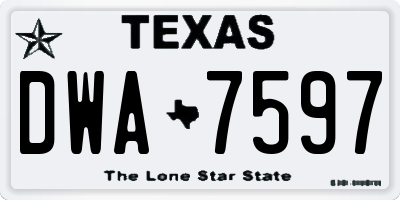 TX license plate DWA7597