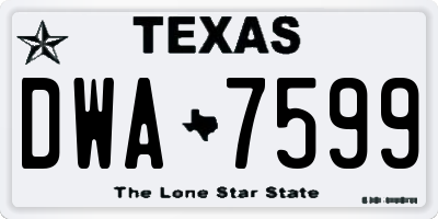 TX license plate DWA7599