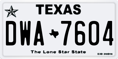 TX license plate DWA7604
