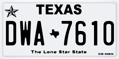 TX license plate DWA7610
