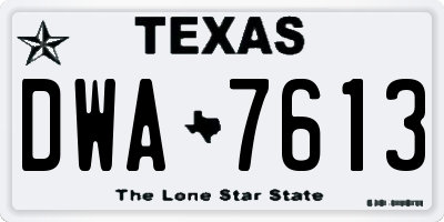 TX license plate DWA7613