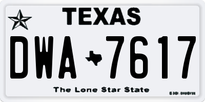 TX license plate DWA7617