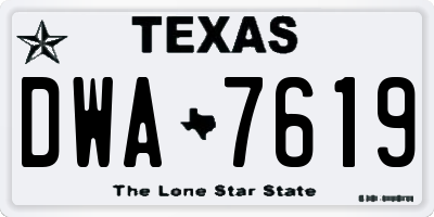 TX license plate DWA7619