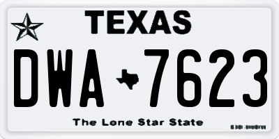 TX license plate DWA7623