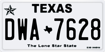 TX license plate DWA7628