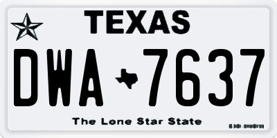 TX license plate DWA7637