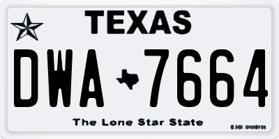 TX license plate DWA7664