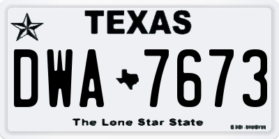 TX license plate DWA7673