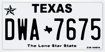TX license plate DWA7675