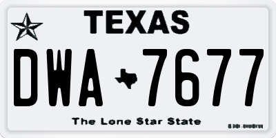 TX license plate DWA7677