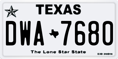 TX license plate DWA7680