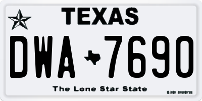 TX license plate DWA7690