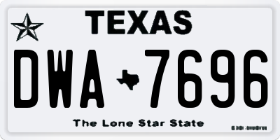 TX license plate DWA7696