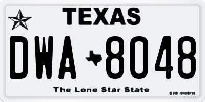 TX license plate DWA8048