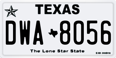 TX license plate DWA8056
