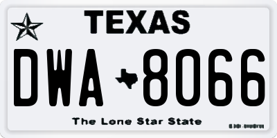 TX license plate DWA8066