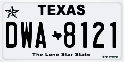TX license plate DWA8121