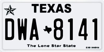 TX license plate DWA8141