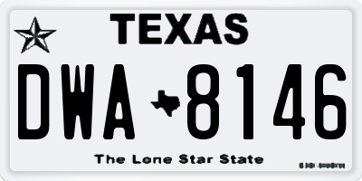 TX license plate DWA8146